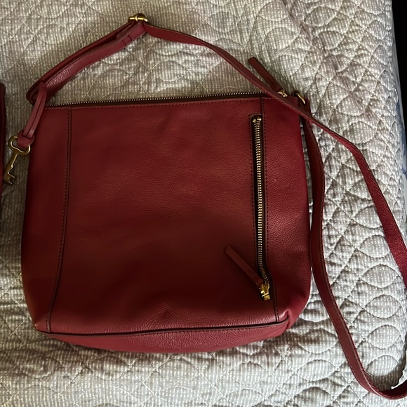 Dark red real fossil purse - Picture 1 of 5